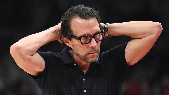 Atlanta Hawks head coach Quin Snyder reacts against the Toronto Raptors at Scotiabank Arena on January 5, 2026. Atlanta Hawks head coach Quin Snyder reacts against the Toronto Raptors at Scotiabank Arena on January 5, 2026.