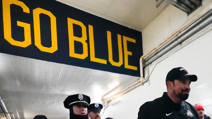 Ohio State Buckeyes head coach Ryan Day walks up the tunnel following the NCAA football game against the Michigan Wolverines at Michigan Stadium in Ann Arbor, Mich. on Nov. 29, 2025. Ohio State won 27-9.
