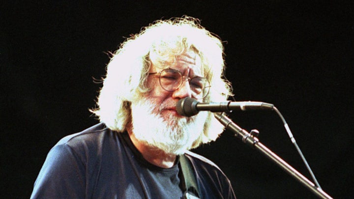 Jerry Garcia of the Grateful Dead at Giants Stadium in East Rutherford, New Jersey