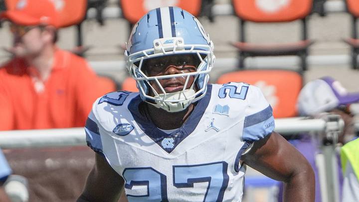 University of North Carolina running back Jaylen McGill (27) during warm-up period before the game at Memorial Stadium in Clemson, S.C. Saturday, September 19, 2026.