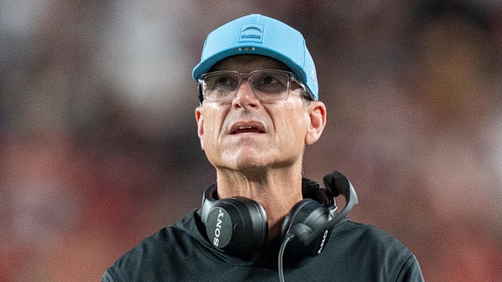 LA Chargers head coach Jim Harbaugh
