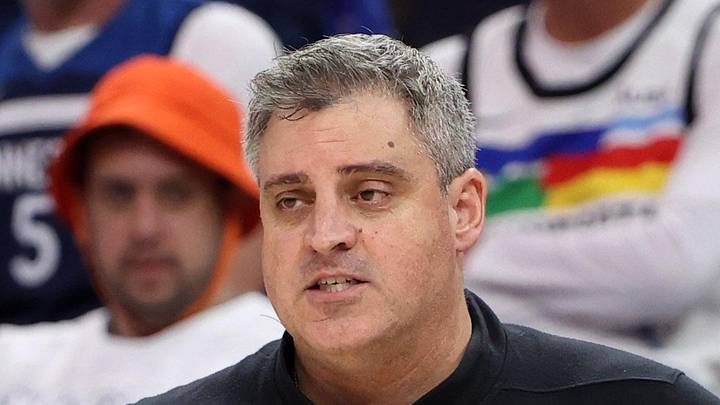 Minnesota Timberwolves assistant coach Micah Nori looks on in the second half.