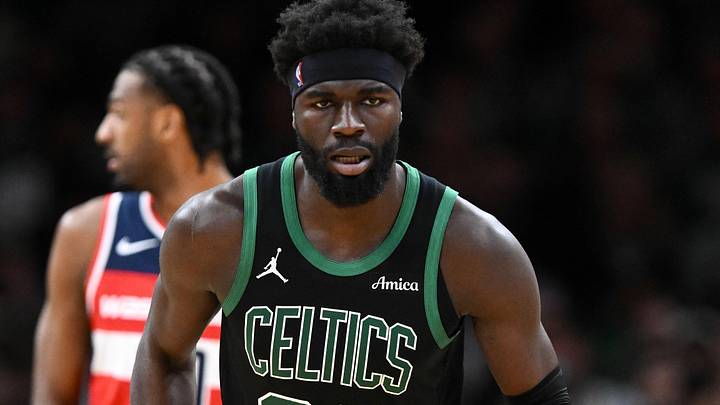 Mar 14, 2026; Boston, Massachusetts, USA; Boston Celtics center Neemias Queta (88) runs up the court during the first half of a game against the Washington Wizards at the TD Garden. Mandatory Credit: Brian Fluharty-Imagn Images