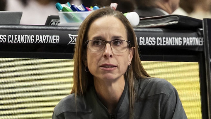 Mar 7, 2026; Kansas City, MO, USA; Colorado Buffaloes head coach Jr. Payne watches the run of play against the West Virginia Mountaineers during the first half at T-Mobile Center. Mar 7, 2026; Kansas City, MO, USA; Colorado Buffaloes head coach Jr. Payne watches the run of play against the West Virginia Mountaineers during the first half at T-Mobile Center.