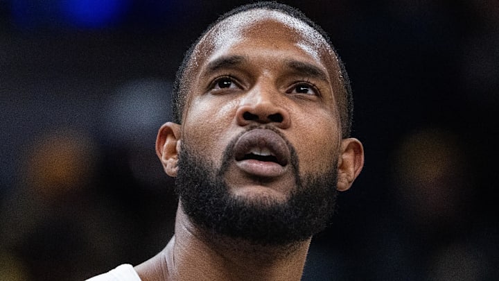 Jan 14, 2025; Indianapolis, Indiana, USA;  Cleveland Cavaliers forward Evan Mobley (4) in the first half against the Indiana Pacers at Gainbridge Fieldhouse. Mandatory Credit: Trevor Ruszkowski-Imagn Images