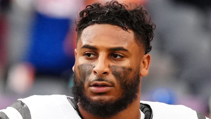 Cincinnati Bengals safety Geno Stone looks on before the game against the Denver Broncos.