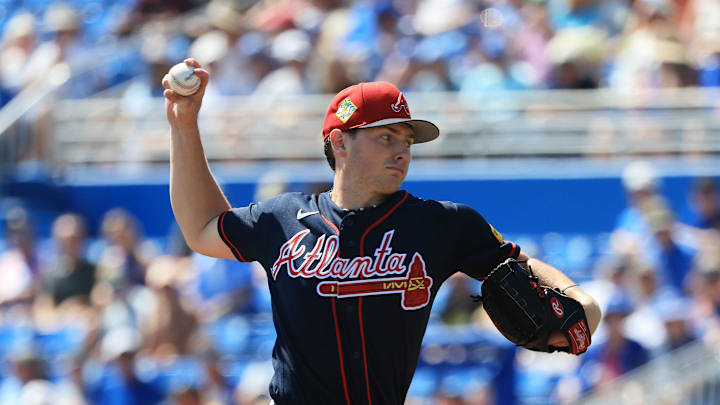 Mar 10, 2026; Dunedin, Florida, USA; Atlanta Braves starting pitcher JR Ritchie (92) throws a pitch during the first inning against the Toronto Blue Jays at TD Ballpark. Mandatory Credit: Kim Klement Neitzel-Imagn Images Mar 10, 2026; Dunedin, Florida, USA; Atlanta Braves starting pitcher JR Ritchie (92) throws a pitch during the first inning against the Toronto Blue Jays at TD Ballpark. Mandatory Credit: Kim Klement Neitzel-Imagn Images