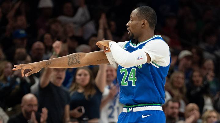 Oct 25, 2026; Minneapolis, Minnesota, USA; Minnesota Timberwolves forward Jonathan Kuminga (24) celebrates making a shot against the Toronto Raptors in the first half at Target Center. Mandatory Credit: Jesse Johnson-Imagn Images Oct 25, 2026; Minneapolis, Minnesota, USA; Minnesota Timberwolves forward Jonathan Kuminga (24) celebrates making a shot against the Toronto Raptors in the first half at Target Center. Mandatory Credit: Jesse Johnson-Imagn Images