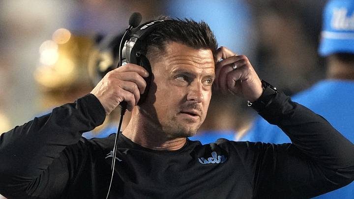 Sep 5, 2026; Berkeley, California, USA; UCLA Bruins head coach Bob Chesney during the first quarter against the California Golden Bears at California Memorial Stadium. Mandatory Credit: Darren Yamashita-Imagn Images