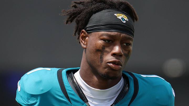 Sep 13, 2026; Jacksonville, Florida, USA;  Jacksonville Jaguars cornerback Montaric Brown (1) before the game against the Cleveland Browns at EverBank Stadium.  Mandatory Credit: Nathan Ray Seebeck-Imagn Images