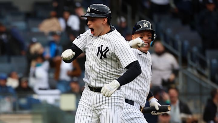 Ben Rice, left, and Aaron Judge have combined for 17 home runs this season, the most of any duo.