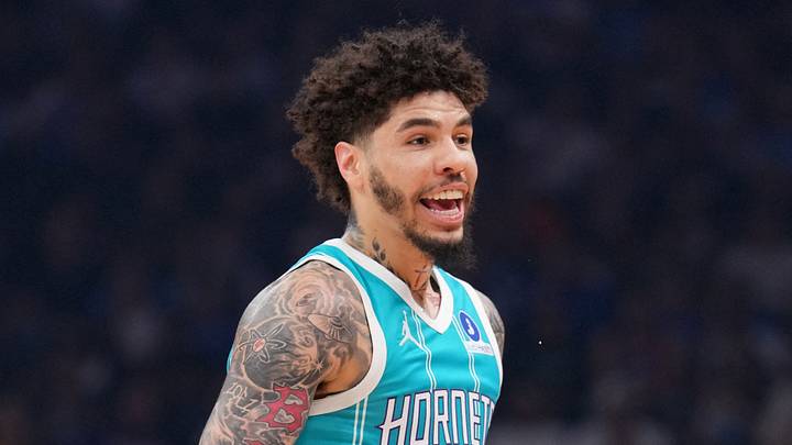 Mar 8, 2026; Phoenix, Arizona, USA; Charlotte Hornets guard LaMelo Ball (1) reacts after making a basket against the Phoenix Suns during the first half at Mortgage Matchup Center. Mandatory Credit: Joe Camporeale-Imagn Images Mar 8, 2026; Phoenix, Arizona, USA; Charlotte Hornets guard LaMelo Ball (1) reacts after making a basket against the Phoenix Suns during the first half at Mortgage Matchup Center. Mandatory Credit: Joe Camporeale-Imagn Images