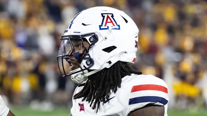 Nov 28, 2025; Tempe, Arizona, USA; Arizona Wildcats linebacker Chase Kennedy (7) against the Arizona State Sun Devils during the 99th Territorial Cup at Mountain America Stadium. Mandatory Credit: Mark J. Rebilas-Imagn Images