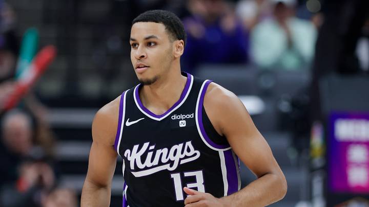 Mar 25, 2024; Sacramento, California, USA; Sacramento Kings forward Keegan Murray (13) runs up the court after scoring a basket during the first quarter against the Philadelphia 76ers at Golden 1 Center. Mandatory Credit: Sergio Estrada-USA TODAY Sports Mar 25, 2024; Sacramento, California, USA; Sacramento Kings forward Keegan Murray (13) runs up the court after scoring a basket during the first quarter against the Philadelphia 76ers at Golden 1 Center. Mandatory Credit: Sergio Estrada-USA TODAY Sports