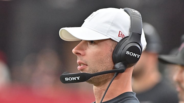 Sep 14, 2025; Glendale, Arizona, USA; Arizona Cardinals head coach Jonathan Gannon looks on during the second quarter against the Carolina Panthers at State Farm Stadium. Mandatory Credit: Matt Kartozian-Imagn Images Sep 14, 2025; Glendale, Arizona, USA; Arizona Cardinals head coach Jonathan Gannon looks on during the second quarter against the Carolina Panthers at State Farm Stadium. Mandatory Credit: Matt Kartozian-Imagn Images