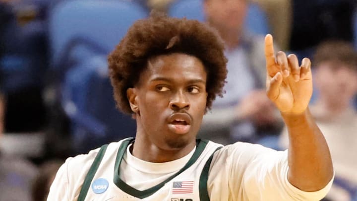Michigan State's Coen Carr directs the offense against North Dakota State in the first round of the NCAA Tournament at the KeyBank Center on Thursday, March 19, 2026. Michigan State's Coen Carr directs the offense against North Dakota State in the first round of the NCAA Tournament at the KeyBank Center on Thursday, March 19, 2026.