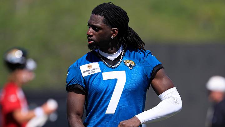 Jacksonville Jaguars wide receiver Brian Thomas Jr. (7) walks off the field during the third day of minicamp at the Miller Electric Center, Thursday, June 11, 2026, in Jacksonville, Fla.