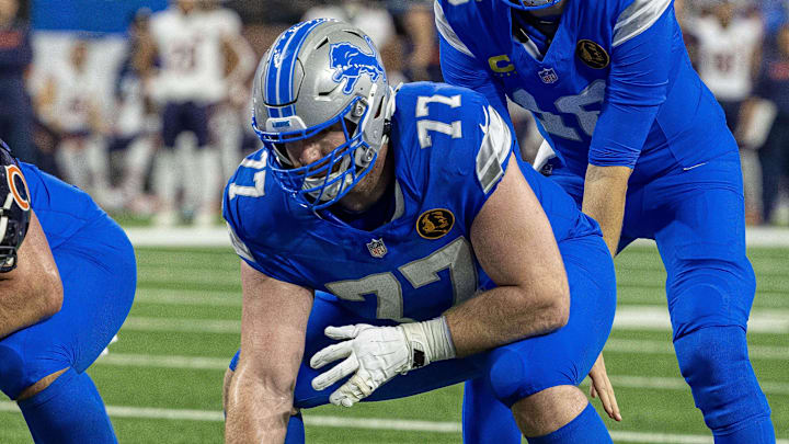 Detroit Lions center Frank Ragnow (77). Detroit Lions center Frank Ragnow (77).