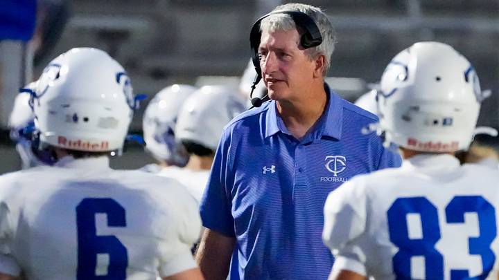 Tuscaloosa County head coach Cris Bell coaches against Prattville during their game in Prattville, Ala., on Friday, September 4, 2026.