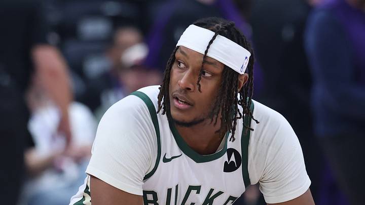 Mar 19, 2026; Salt Lake City, Utah, USA; Milwaukee Bucks center Myles Turner (3) waits for the game to start against the Utah Jazz at Delta Center. Mandatory Credit: Rob Gray-Imagn Images