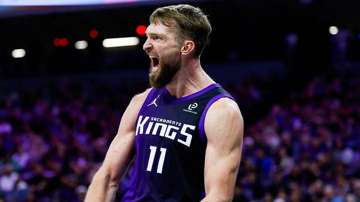 Jan 16, 2026; Sacramento, California, USA; Sacramento Kings forward Domantas Sabonis (11) reacts after a play during the fourth quarter against the Washington Wizards at Golden 1 Center. Mandatory Credit: Sergio Estrada-Imagn Images Jan 16, 2026; Sacramento, California, USA; Sacramento Kings forward Domantas Sabonis (11) reacts after a play during the fourth quarter against the Washington Wizards at Golden 1 Center. Mandatory Credit: Sergio Estrada-Imagn Images