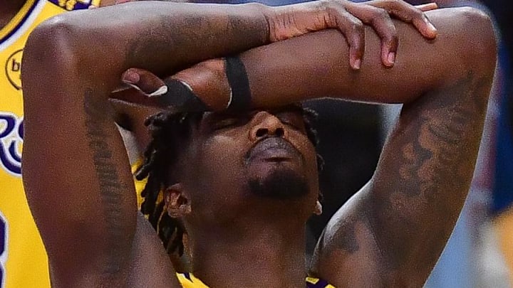 Apr 30, 2025; Los Angeles, California, USA; Los Angeles Lakers forward Dorian Finney-Smith (17) reacts after being called for a foul during the second half in game five of first round for the 2025 NBA Playoffs at Crypto.com Arena. Mandatory Credit: Gary A. Vasquez-Imagn Images Apr 30, 2025; Los Angeles, California, USA; Los Angeles Lakers forward Dorian Finney-Smith (17) reacts after being called for a foul during the second half in game five of first round for the 2025 NBA Playoffs at Crypto.com Arena. Mandatory Credit: Gary A. Vasquez-Imagn Images