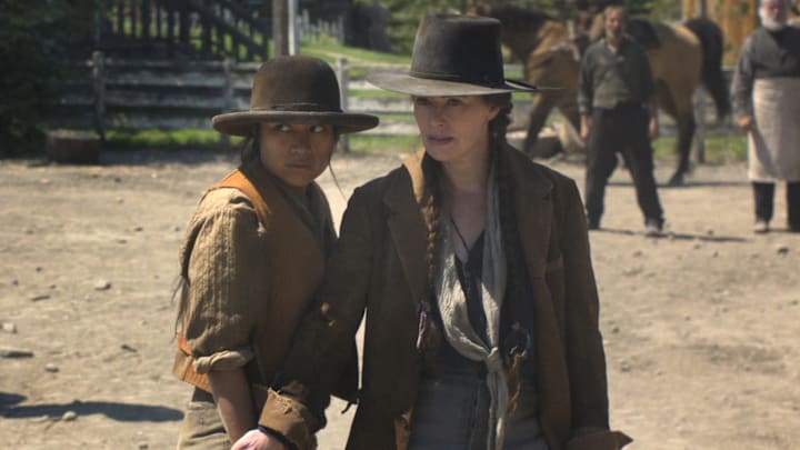 The Abandons. (L to R) Natalia del Riego as Lilla Belle and Lena Headey as Fiona Nolan in Episode 104 of The Abandons