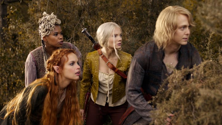 Iskra (Aggy K. Adams), Mistle (Christelle Elwin), Ciri (Freya Allan), and Kayleigh (Fabian McCallum) in The Witcher season 4