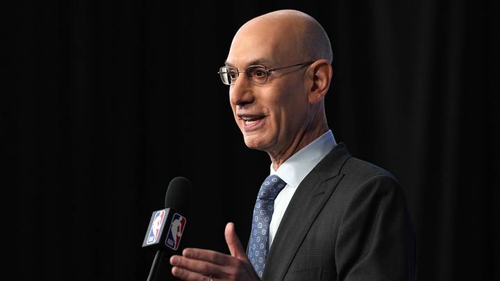 Feb 14, 2026; Los Angeles, CA, USA; NBA commissioner Adam Silver speaks at press conference during the NBA All Star game at the Intuit Dome. Feb 14, 2026; Los Angeles, CA, USA; NBA commissioner Adam Silver speaks at press conference during the NBA All Star game at the Intuit Dome.
