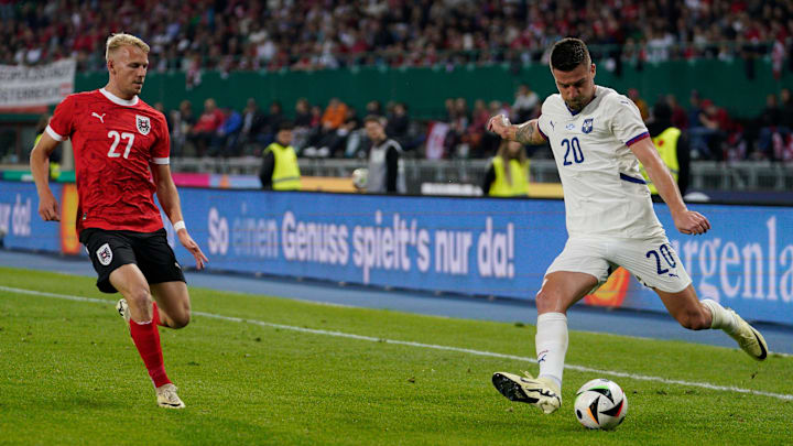 Marco Grüll (li.) im Einsatz für die österreichische Nationalmannschaft Marco Grüll (li.) im Einsatz für die österreichische Nationalmannschaft