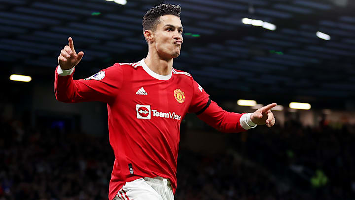 Cristiano Ronaldo avec le maillot de Manchester United.