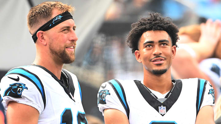 Carolina Panthers quarterback Bryce Young and former wide receiver Adam Thielen