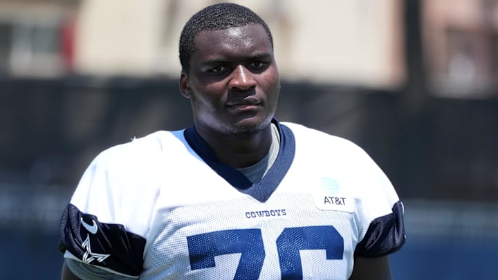 Dallas Cowboys offensive tackle Asim Richards (76) during training camp at the River Ridge Fields.