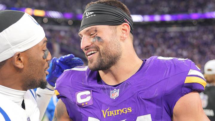 Minnesota Vikings linebacker Blake Cashman (51) and Indianapolis Colts cornerback Justin Walley (27) react after the game at U.S. Bank Stadium. Mandatory Credit: Brad Rempel-Imagn Images Minnesota Vikings linebacker Blake Cashman (51) and Indianapolis Colts cornerback Justin Walley (27) react after the game at U.S. Bank Stadium. Mandatory Credit: Brad Rempel-Imagn Images