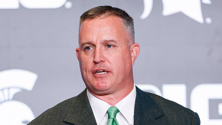 Jul 29, 2026; Chicago, IL, USA; Michigan State Football head coach Pat Fitzgerald speaks during Big Ten Media Days at Hilton Chicago. Mandatory Credit: Kamil Krzaczynski-Imagn Images Jul 29, 2026; Chicago, IL, USA; Michigan State Football head coach Pat Fitzgerald speaks during Big Ten Media Days at Hilton Chicago. Mandatory Credit: Kamil Krzaczynski-Imagn Images