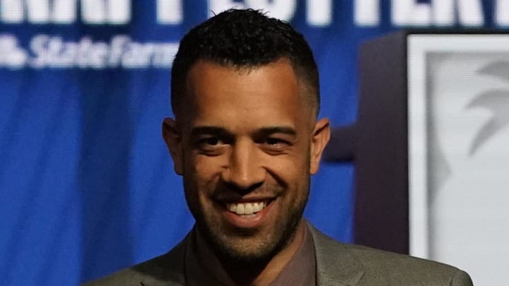 Atlanta Hawks general manager Landry Fields reacts to winning the 2024 draft lottery.