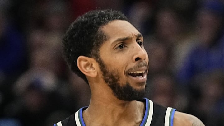 Milwaukee Bucks guard Cameron Payne (15) reacts after being called for a foul during the fourth quarter against the Cleveland Cavaliers at Fiserv Forum on January 26, 2024.