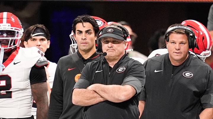 Dec 6, 2025; Atlanta, GA, USA; Georgia Bulldogs head coach Kirby Smart looks on during the first quarter against the Alabama Crimson Tide during the 2025 SEC Championship game at Mercedes-Benz Stadium. Mandatory Credit: Dale Zanine-Imagn Images Dec 6, 2025; Atlanta, GA, USA; Georgia Bulldogs head coach Kirby Smart looks on during the first quarter against the Alabama Crimson Tide during the 2025 SEC Championship game at Mercedes-Benz Stadium. Mandatory Credit: Dale Zanine-Imagn Images