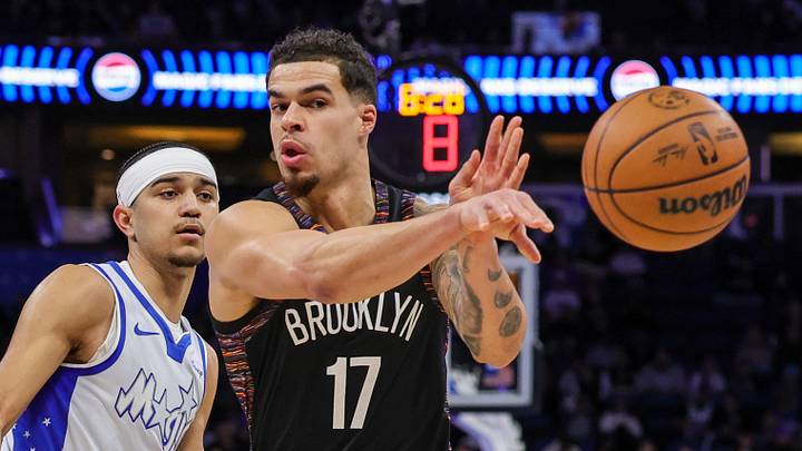 Feb 5, 2026; Orlando, Florida, USA; Brooklyn Nets forward Michael Porter Jr. (17) passes in front of Orlando Magic guard Anthony Black (0) during the first quarter at Kia Center. Mandatory Credit: Mike Watters-Imagn Images Feb 5, 2026; Orlando, Florida, USA; Brooklyn Nets forward Michael Porter Jr. (17) passes in front of Orlando Magic guard Anthony Black (0) during the first quarter at Kia Center. Mandatory Credit: Mike Watters-Imagn Images