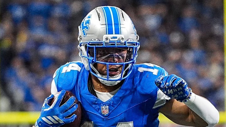 Detroit Lions wide receiver Amon-Ra St. Brown (14). Detroit Lions wide receiver Amon-Ra St. Brown (14).