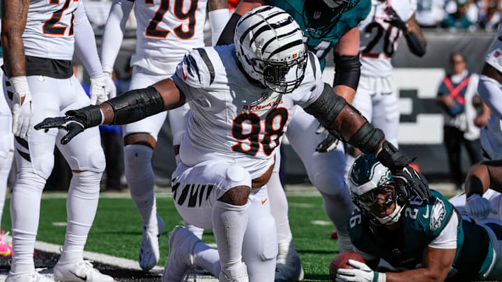 Cincinnati Bengals defensive tackle Sheldon Rankins (98). Cincinnati Bengals defensive tackle Sheldon Rankins (98).