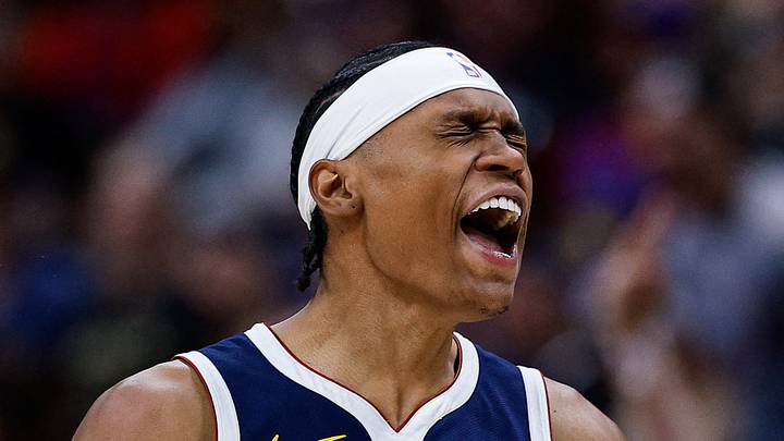 Denver Nuggets guard Peyton Watson (8) reacts after a play in the fourth quarter against the Dallas Mavericks at Ball Arena on Mar 25, 2026. Denver Nuggets guard Peyton Watson (8) reacts after a play in the fourth quarter against the Dallas Mavericks at Ball Arena on Mar 25, 2026.