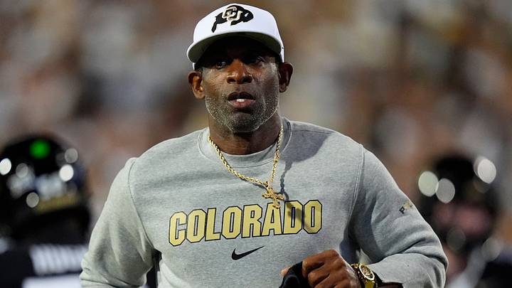 Colorado Buffaloes head coach Deion Sanders before the game against the Wyoming Cowboys at Folsom Field. Mandatory Credit: Ron Chenoy-Imagn Images Colorado Buffaloes head coach Deion Sanders before the game against the Wyoming Cowboys at Folsom Field. Mandatory Credit: Ron Chenoy-Imagn Images