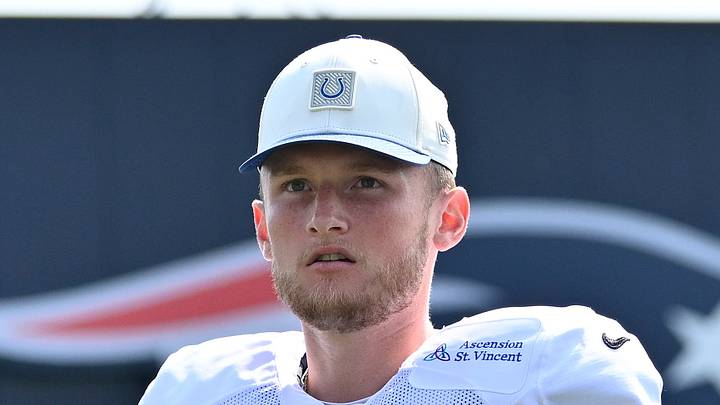 Indianapolis Colts kicker Blake Grupe looks on
