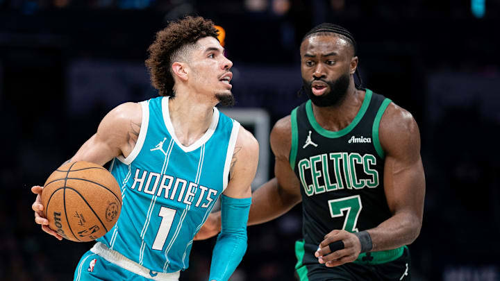 Boston Celtics, Charlotte Hornets, Jayson Tatum, Jaylen Brown, Derrick White, LaMelo Ball