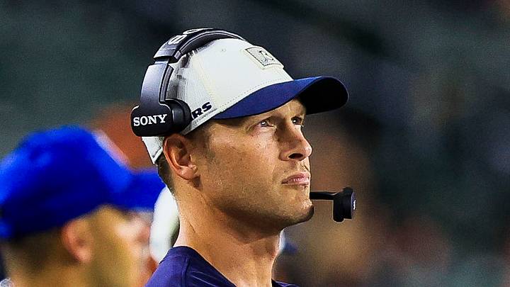 Aug 22, 2026; Cincinnati, Ohio, USA; Chicago Bears head coach Ben Johnson stands on the sidelines during the second half in the game against the Cincinnati Bengals at Paycor Stadium. Mandatory Credit: Katie Stratman-Imagn Images