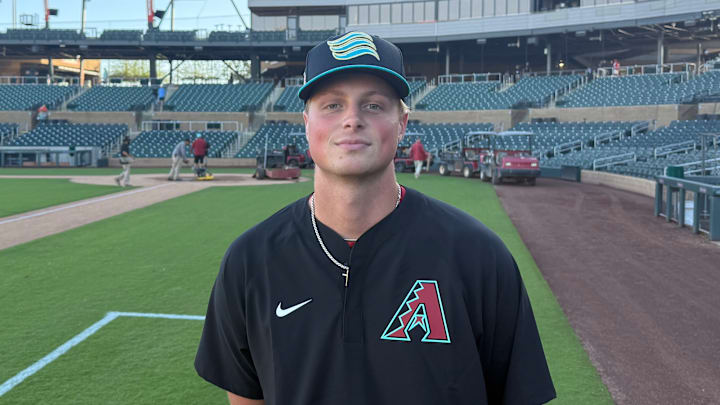 Arizona Diamondbacks pitching prospect David Hagaman at Salt River Fields in Scottsdale, Arizona.