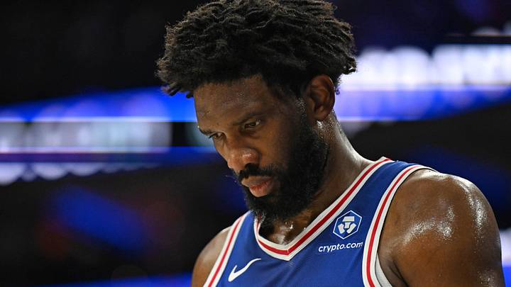 Philadelphia 76ers center Joel Embiid (21) against the Indiana Pacers at Xfinity Mobile Arena on January 19, 2026.
