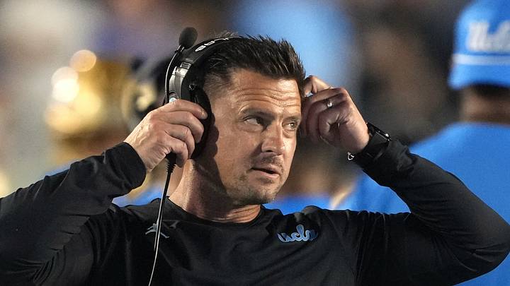 Sep 5, 2026; Berkeley, California, USA; UCLA Bruins head coach Bob Chesney during the first quarter against the California Golden Bears at California Memorial Stadium. Mandatory Credit: Darren Yamashita-Imagn Images
