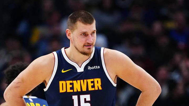 Dec 15, 2025; Denver, Colorado, USA; Denver Nuggets center Nikola Jokic (15) reacts in the second quarter against the Houston Rockets at Ball Arena. Mandatory Credit: Ron Chenoy-Imagn Images Dec 15, 2025; Denver, Colorado, USA; Denver Nuggets center Nikola Jokic (15) reacts in the second quarter against the Houston Rockets at Ball Arena. Mandatory Credit: Ron Chenoy-Imagn Images